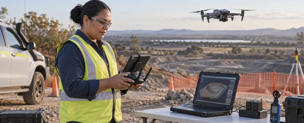Illustration of a person working as a drone pilot