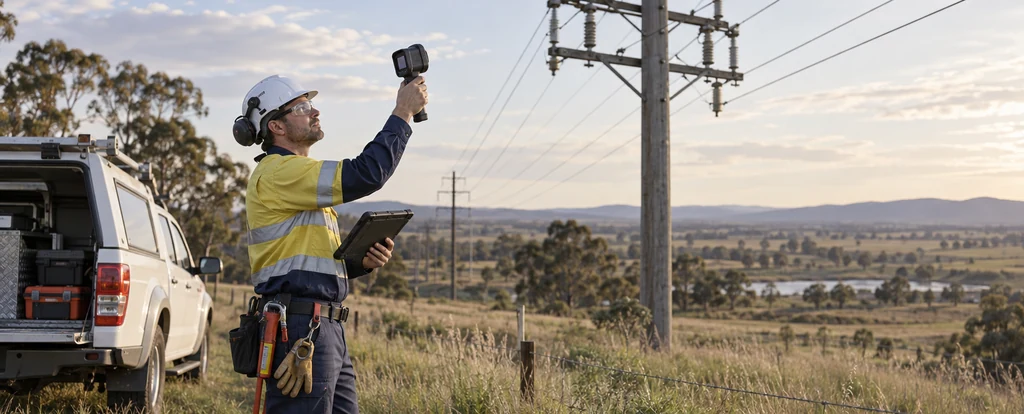 Illustration of a person working as an electrical asset inspector