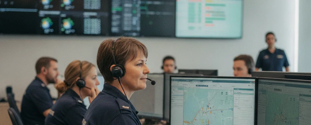 Illustration of a person working as an emergency management officer