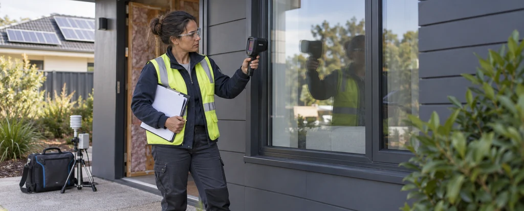 Illustration of a person working as an energy assessor
