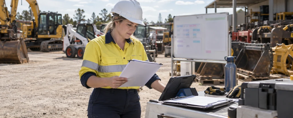 Illustration of a person working as an equipment hire manager