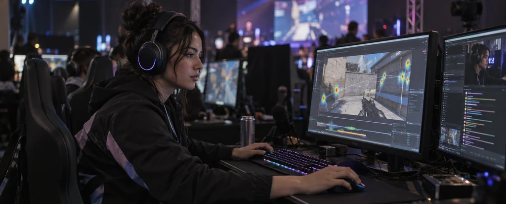 Illustration of a person working as an esports player