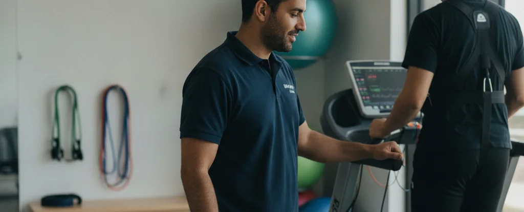 Illustration of a person working as an exercise physiologist
