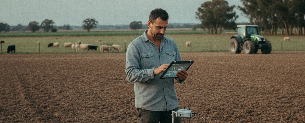 Illustration of a person working as a farmer
