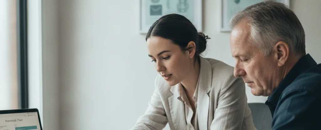 Illustration of a person working as a financial counsellor