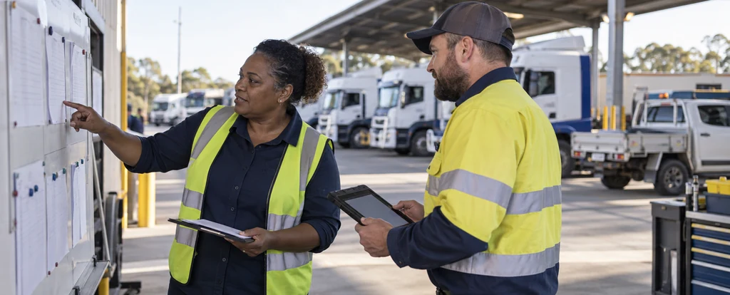 Illustration of a person working as a fleet manager