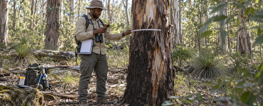 Illustration of a person working as a forester