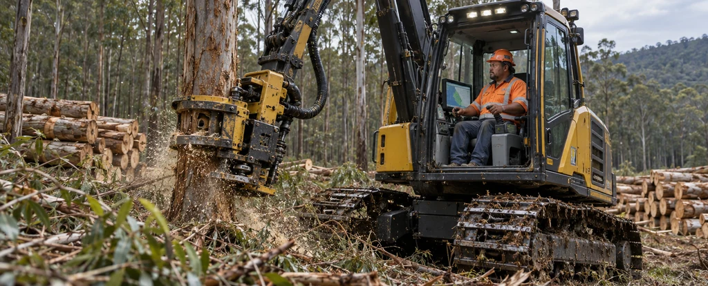Illustration of a person working as a forestry worker