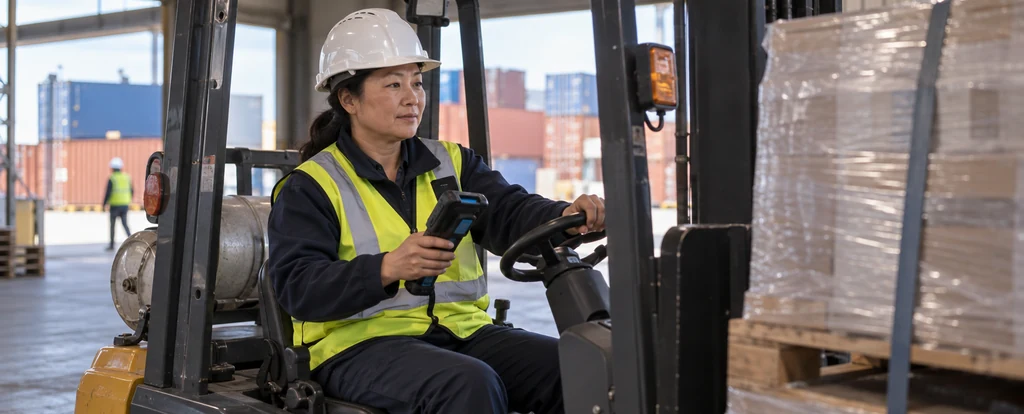Illustration of a person working as a freight handler