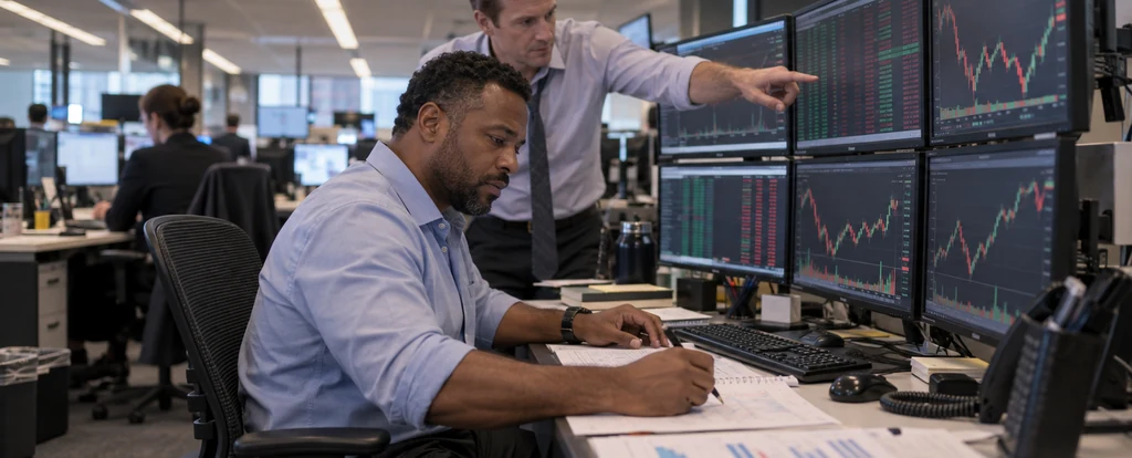 Illustration of a person working as a futures dealer