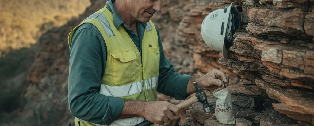 Illustration of a person working as a geologist