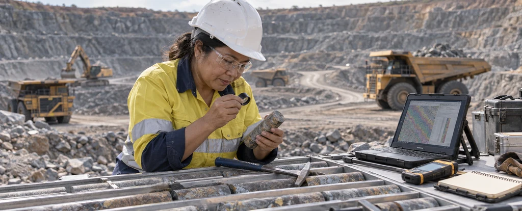 Illustration of a person working as a geology technician