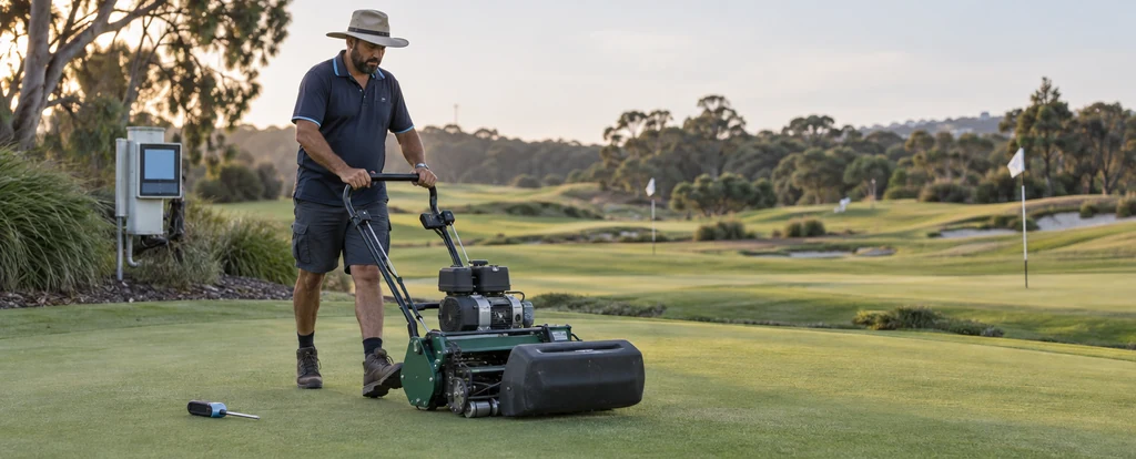 Illustration of a person working as a greenkeeper