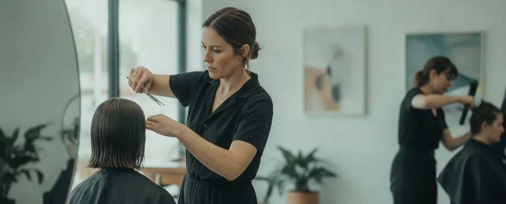 Illustration of a person working as a hairdresser