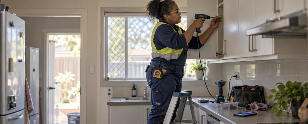 Illustration of a person working as a handyman