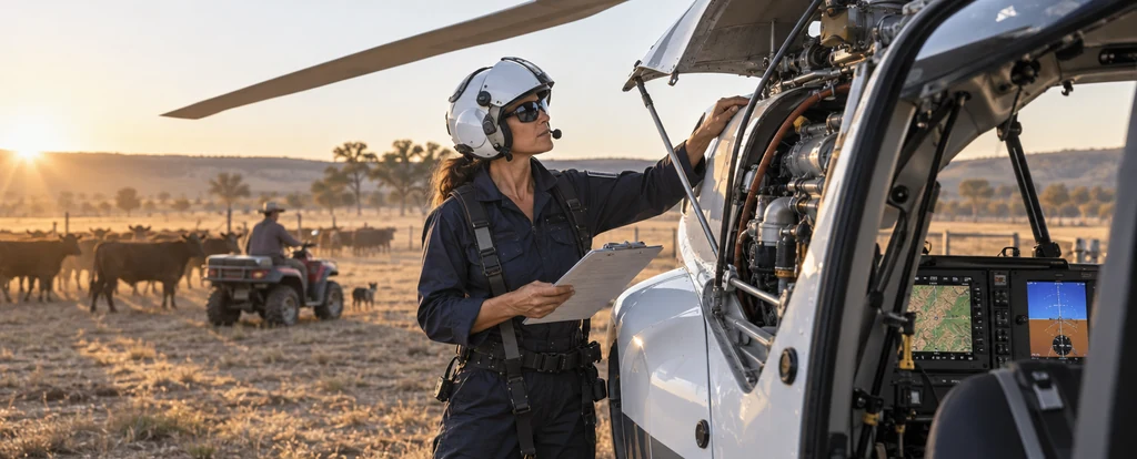 Illustration of a person working as a helicopter pilot