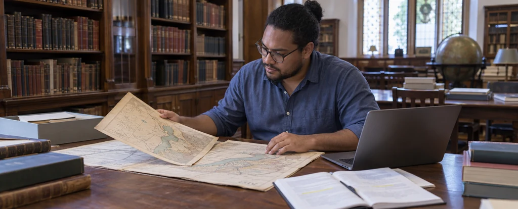 Illustration of a person working as a historian