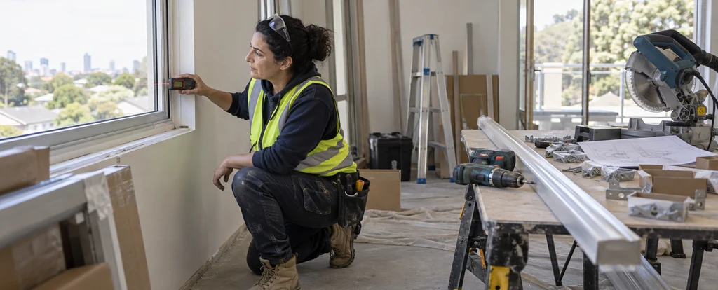 Illustration of a person working as a home improvement installer