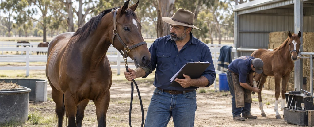 Illustration of a person working as a horse breeder