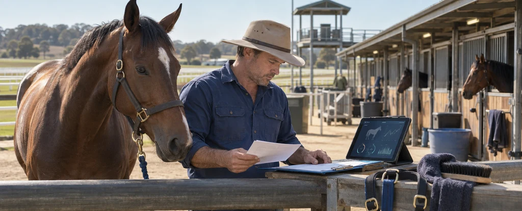 Illustration of a person working as a horse trainer
