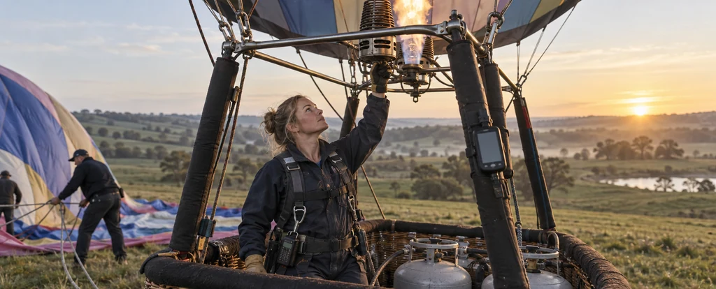 Illustration of a person working as a hot air balloon pilot