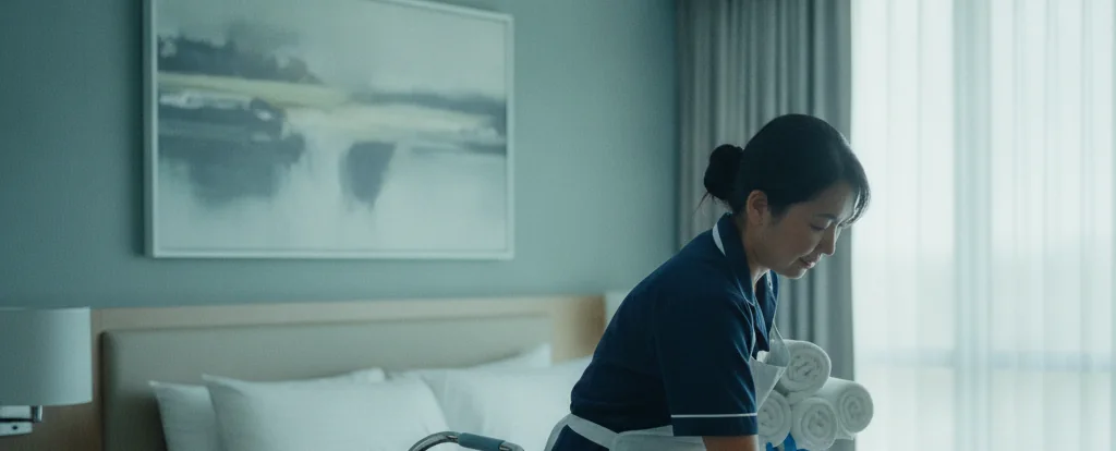 Illustration of a person working as a housekeeper