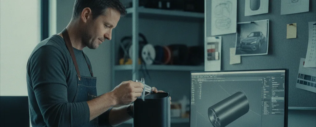 Illustration of a person working as an industrial designer