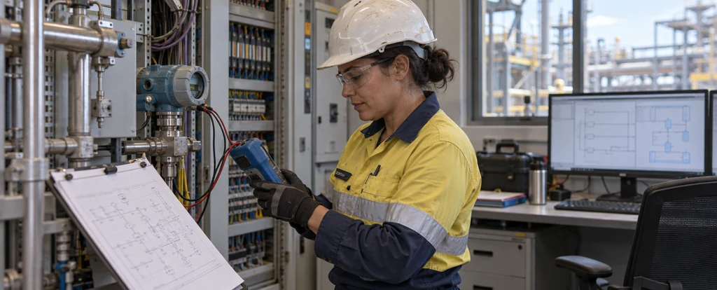 Illustration of a person working as an instrumentation technician