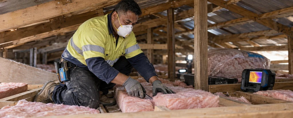 Illustration of a person working as an insulation installer