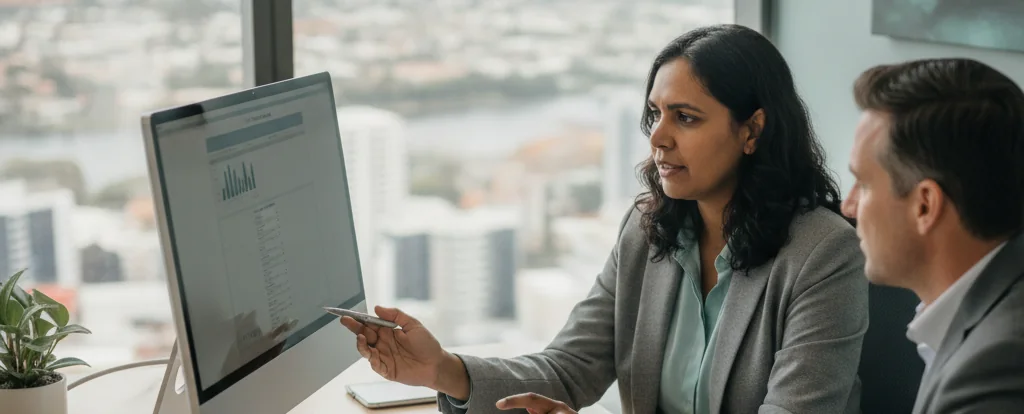 Illustration of a person working as an insurance broker