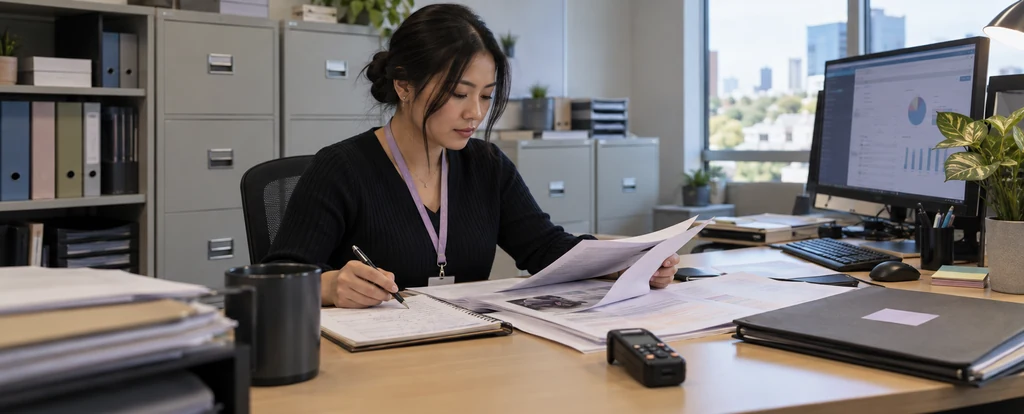 Illustration of a person working as an insurance investigator