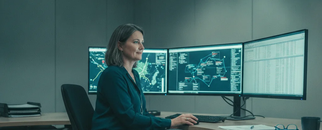Illustration of a person working as an intelligence analyst