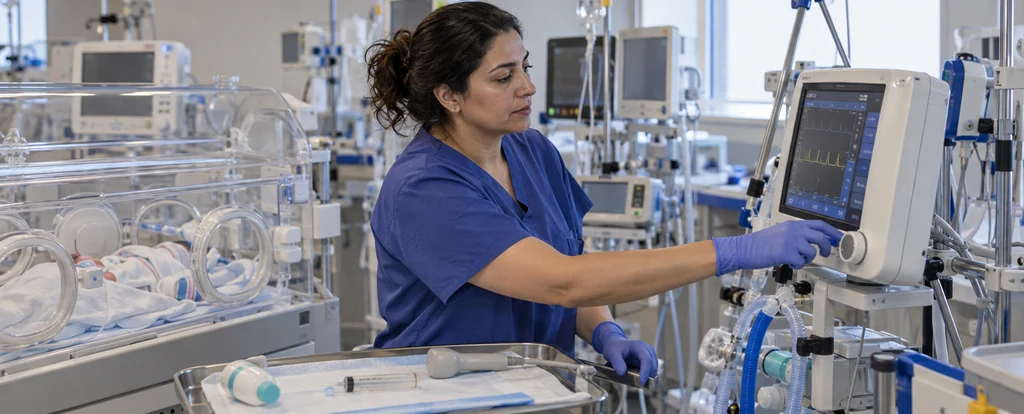 Illustration of a person working as an intensive care specialist