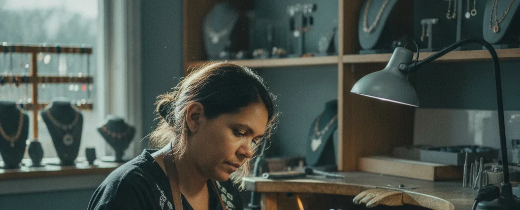 Illustration of a person working as a jeweller