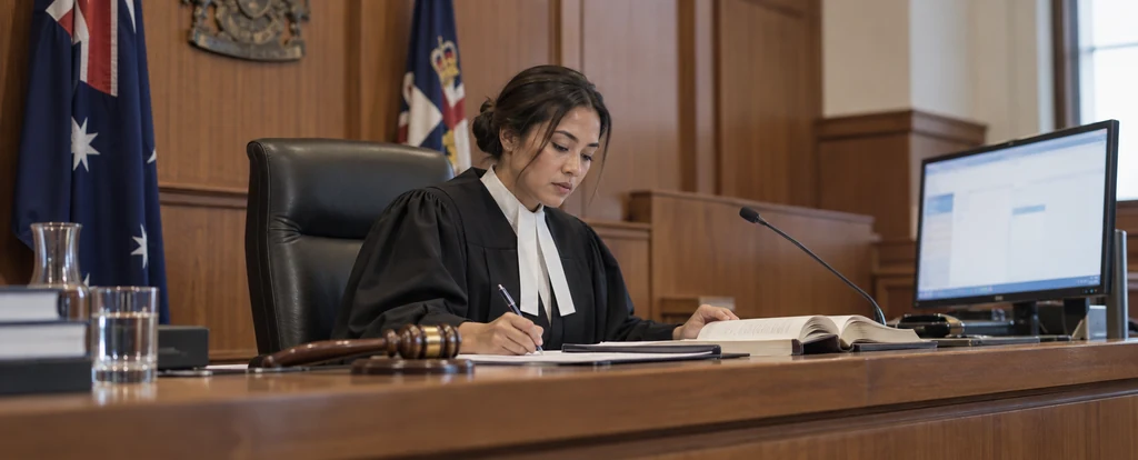 Illustration of a person working as a judge