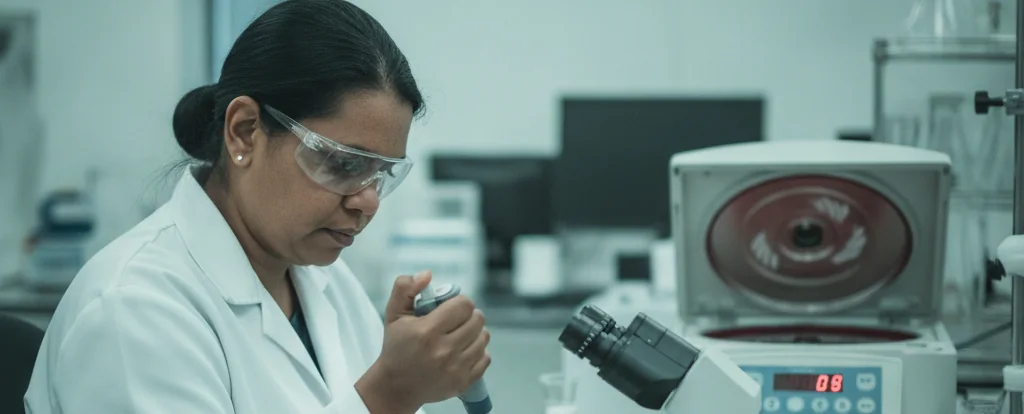 Illustration of a person working as a laboratory technician