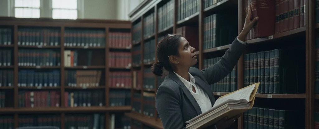 Illustration of a person working as a law clerk