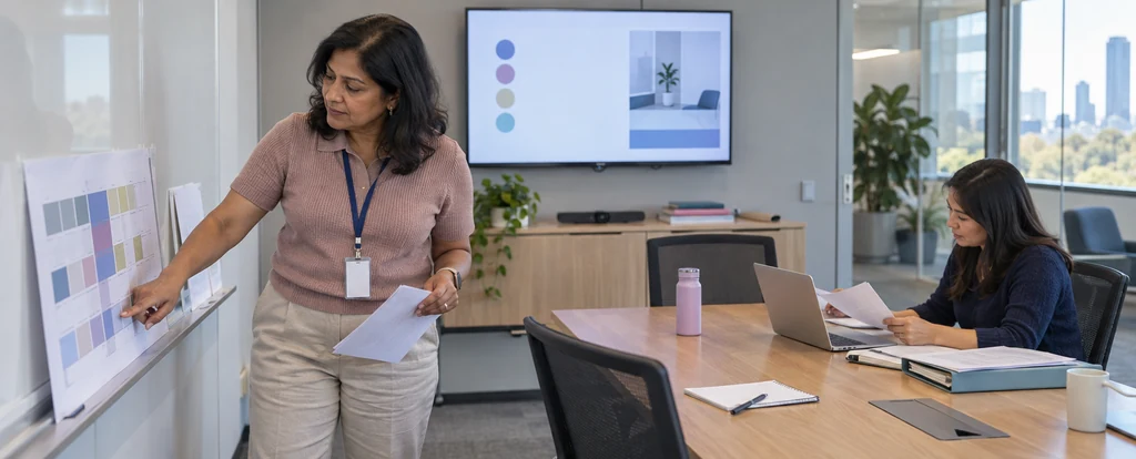 Illustration of a person working as a learning and development manager