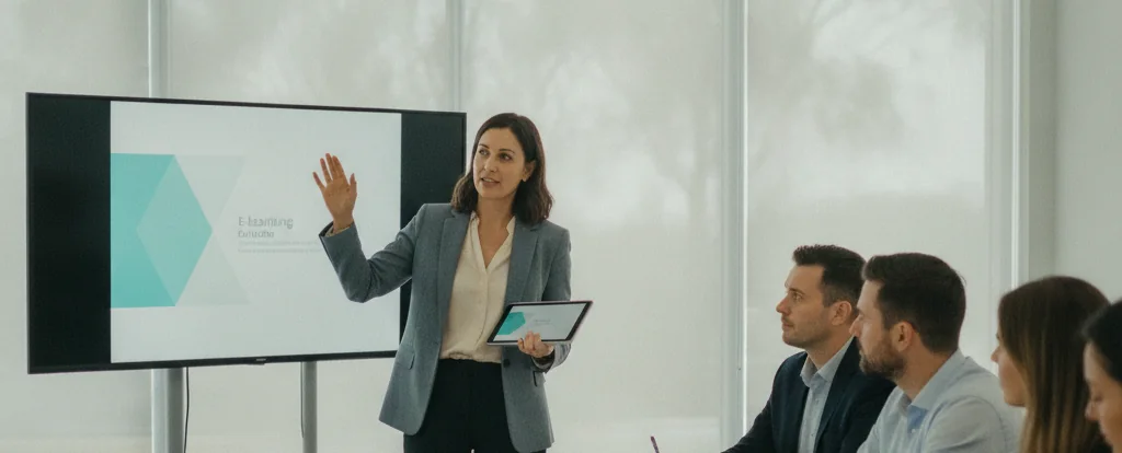 Illustration of a person working as a learning and development specialist