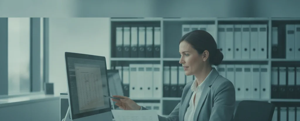 Illustration of a person working as a legal secretary