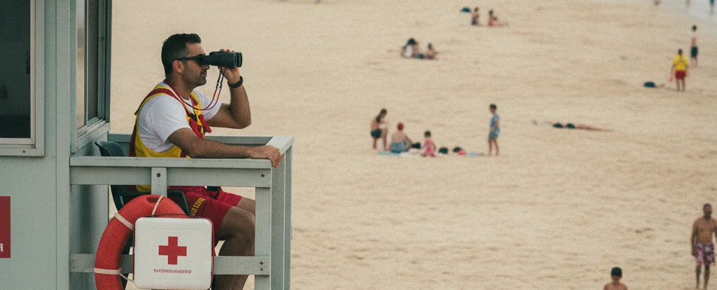Illustration of a person working as a lifeguard