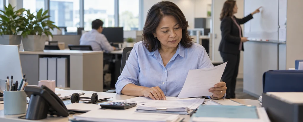 Illustration of a person working as a loan processor