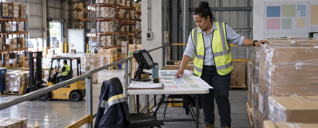 Illustration of a person working as a logistics manager