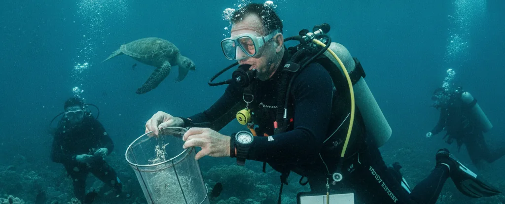Illustration of a person working as a marine biologist