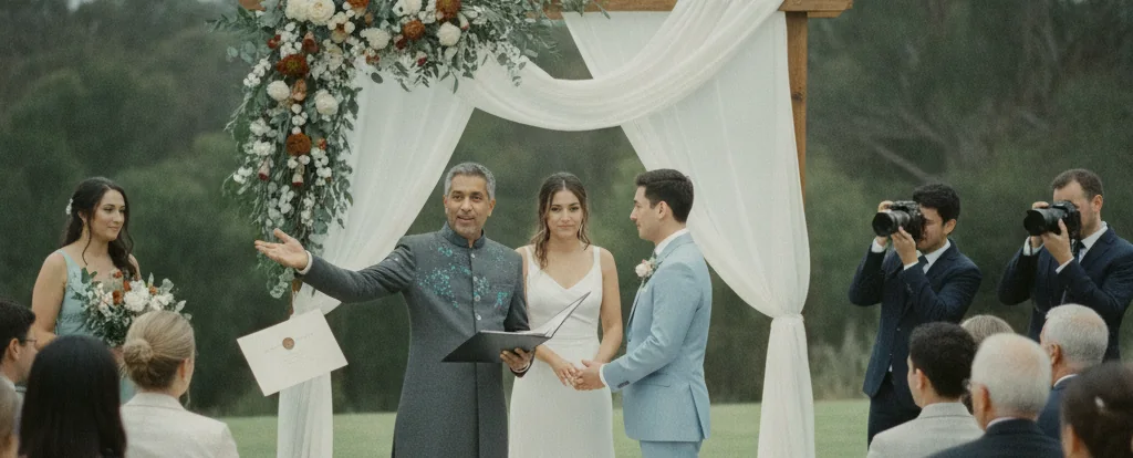 Illustration of a person working as a marriage celebrant