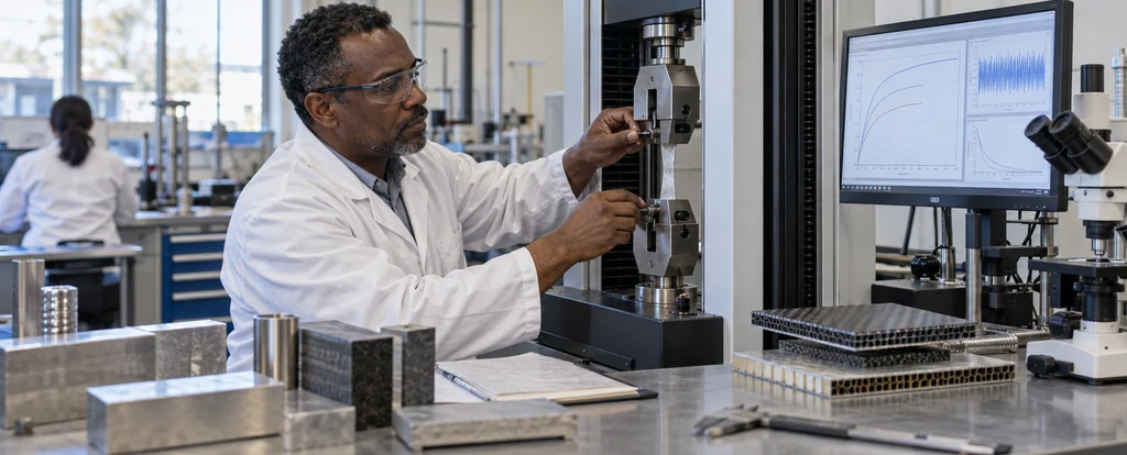Illustration of a person working as a materials engineer