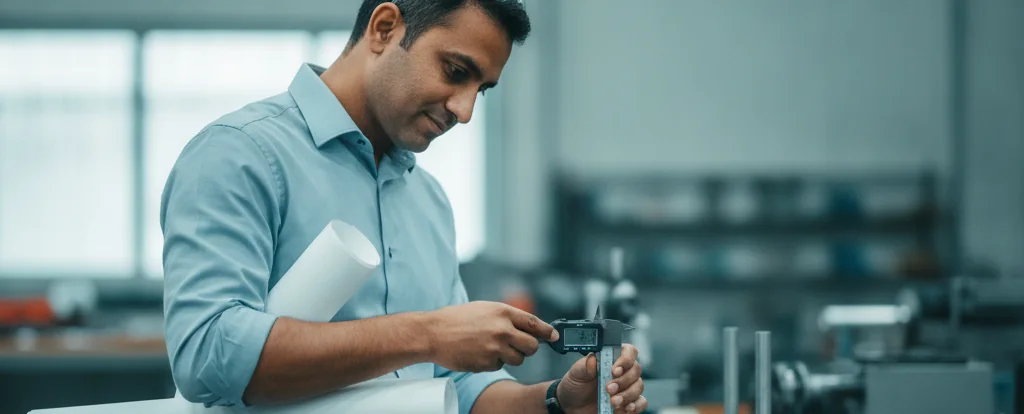 Illustration of a person working as a mechanical engineer