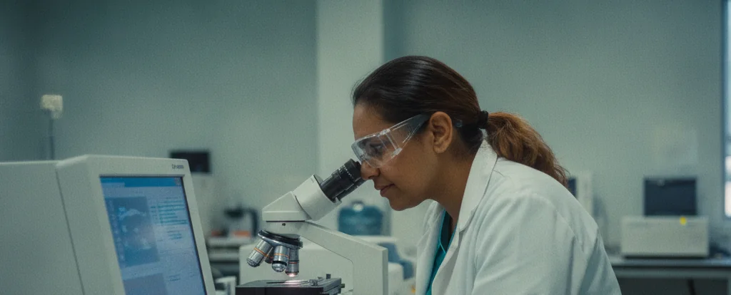 Illustration of a person working as a medical laboratory scientist