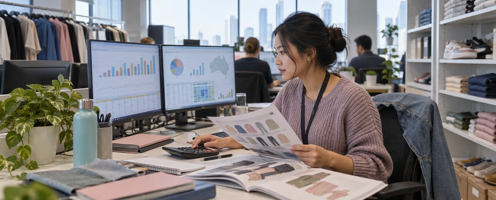 Illustration of a person working as a merchandise planner