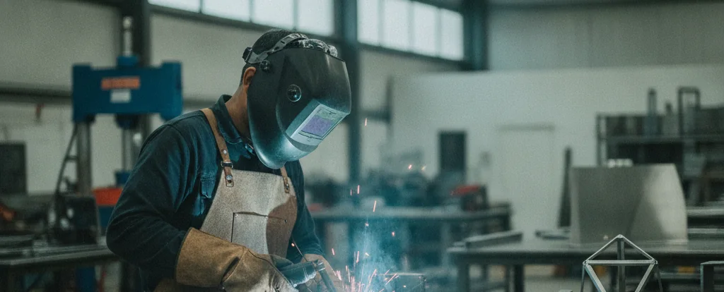 Illustration of a person working as a metal fabricator